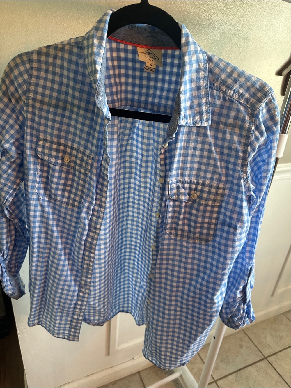 St. John's Bay Blue Gingham Button-Down Shirt